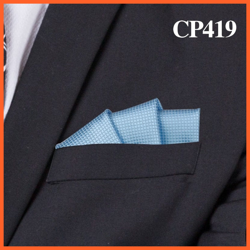 whatagift.com.au Handkerchief CP419 Fashion Suits Pocket Square Plaid Hankies Classic Suit Napkin Mens Handkerchief
