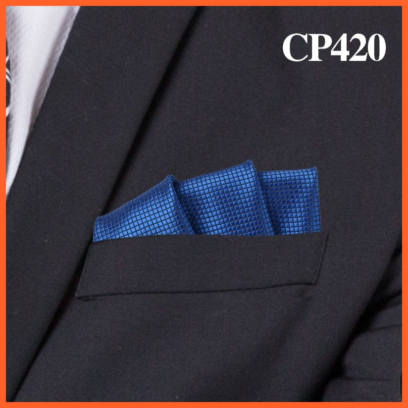 whatagift.com.au Handkerchief CP420 Fashion Suits Pocket Square Plaid Hankies Classic Suit Napkin Mens Handkerchief