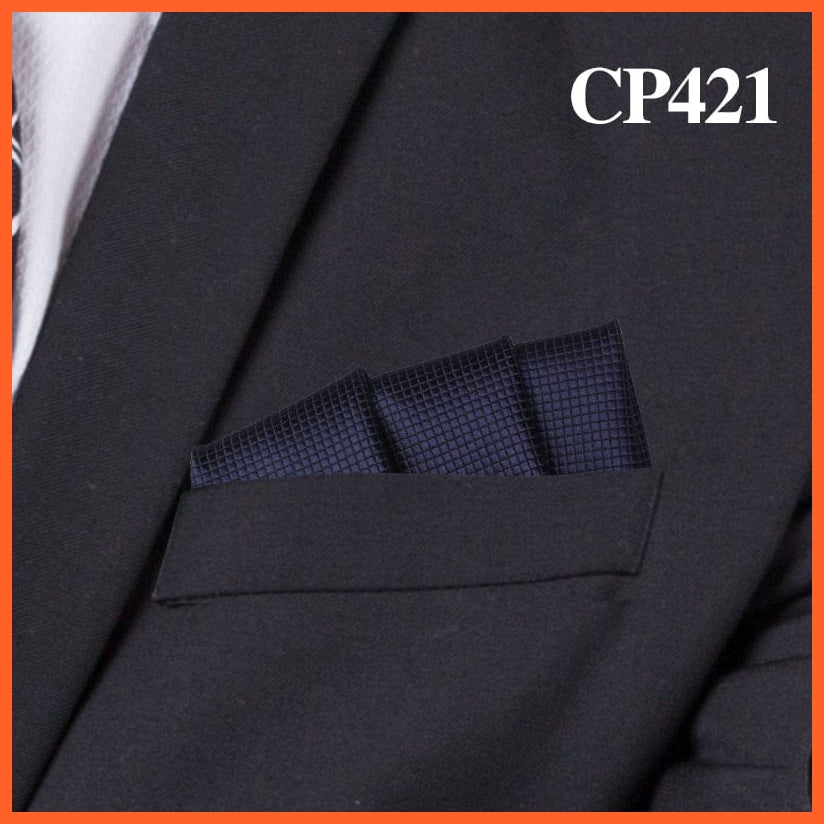 whatagift.com.au Handkerchief CP421 Fashion Suits Pocket Square Plaid Hankies Classic Suit Napkin Mens Handkerchief