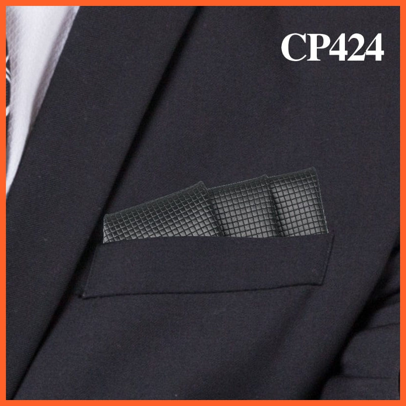 whatagift.com.au Handkerchief CP424 Fashion Suits Pocket Square Plaid Hankies Classic Suit Napkin Mens Handkerchief