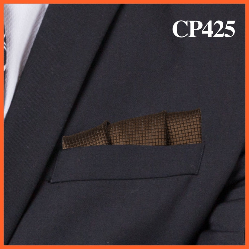 whatagift.com.au Handkerchief CP425 Fashion Suits Pocket Square Plaid Hankies Classic Suit Napkin Mens Handkerchief