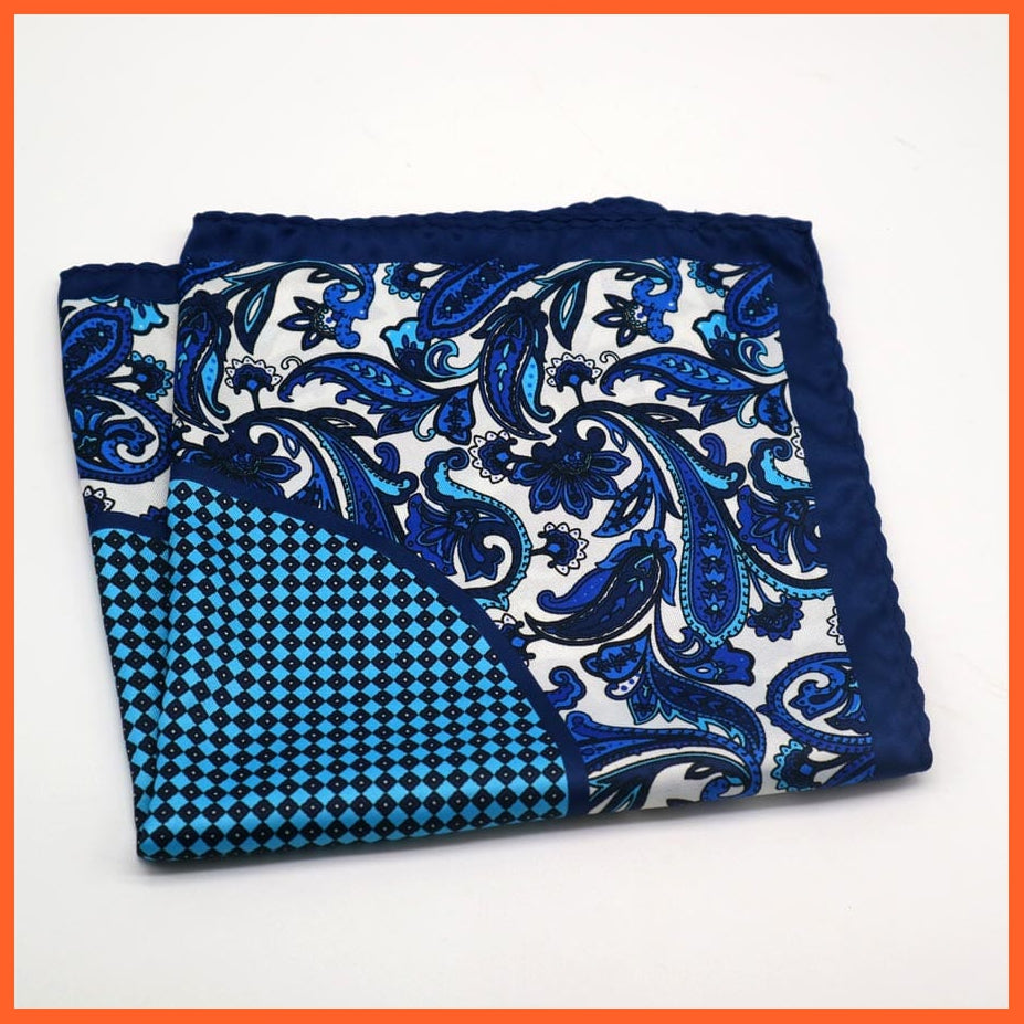 whatagift.com.au Handkerchief DF 06 Large Paisley Flower Dot Pocket Square Handkerchief For Men's Suit