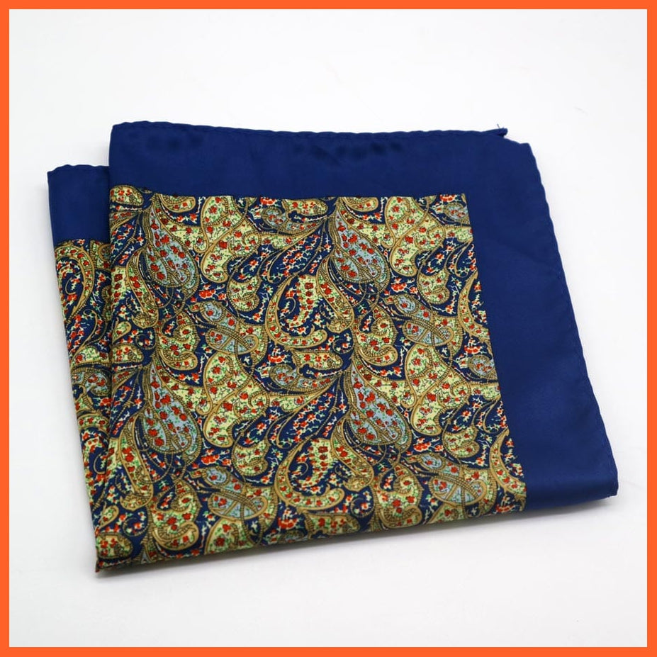 whatagift.com.au Handkerchief DF16 Large Paisley Flower Dot Pocket Square Handkerchief For Men's Gifts
