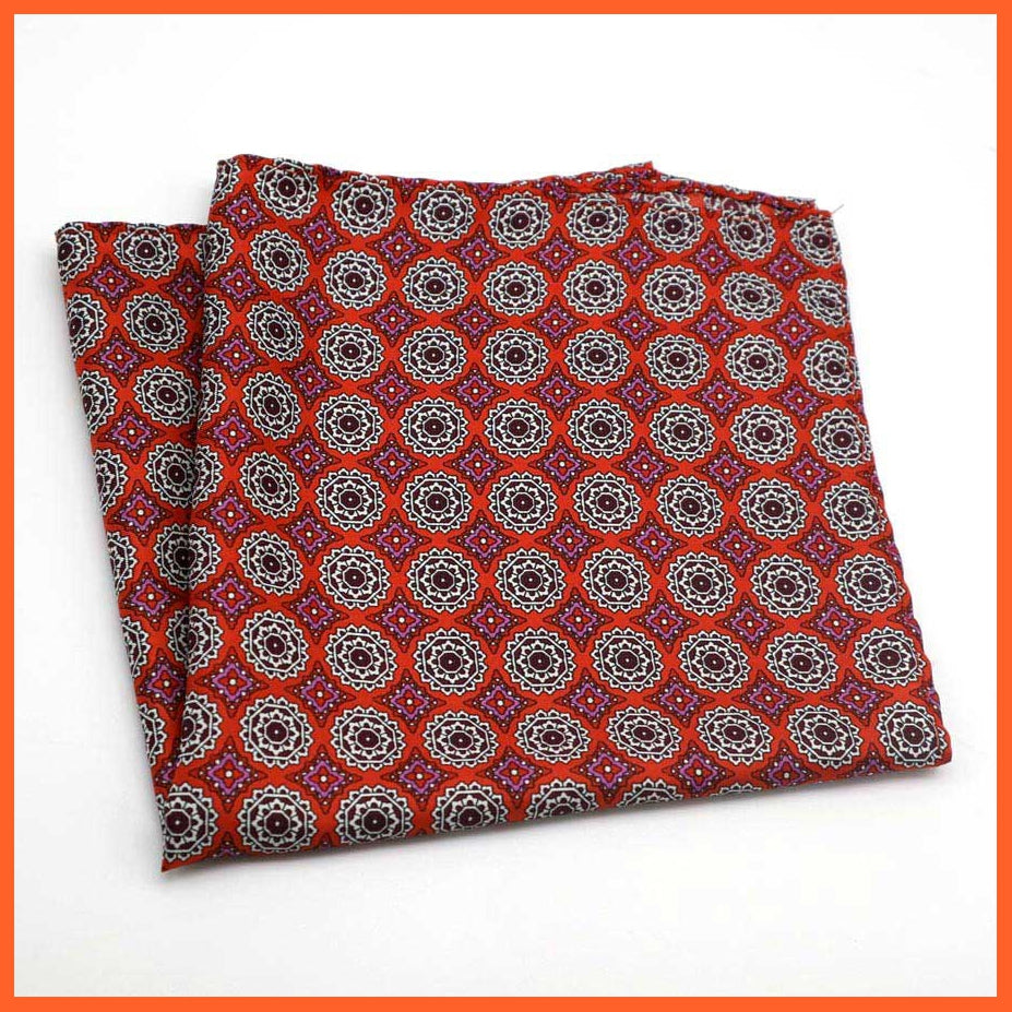 whatagift.com.au Handkerchief DF18 Large Paisley Flower Dot Pocket Square Handkerchief For Men's Gifts