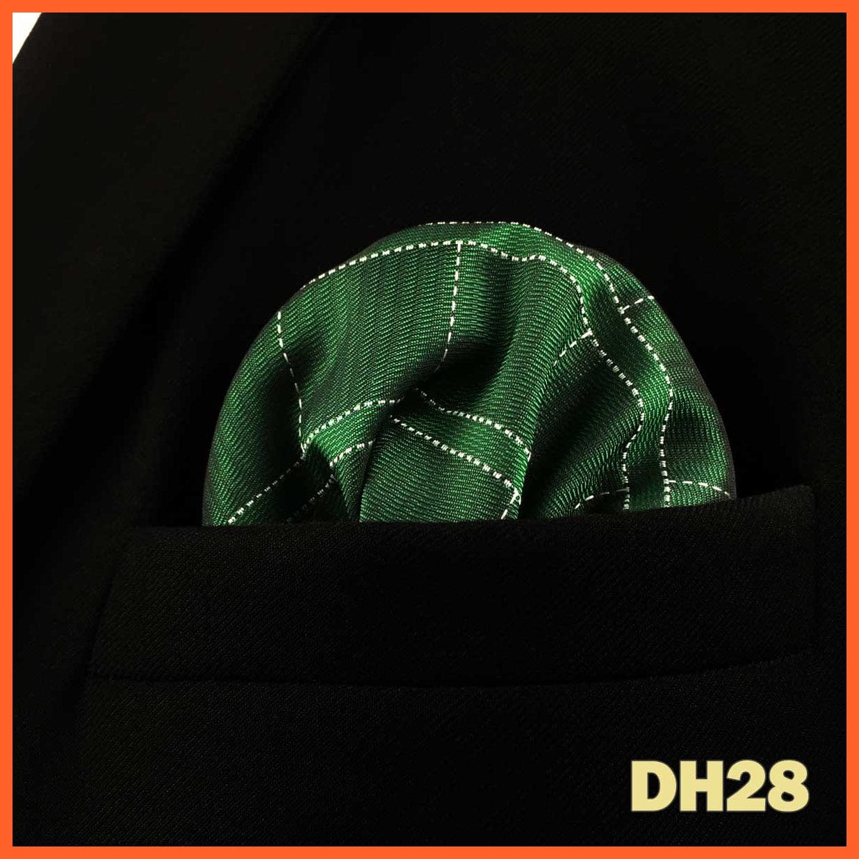 whatagift.com.au Handkerchief DH28 Colorful Multicolor Pocket Square Men's Classic Striped Handkerchief