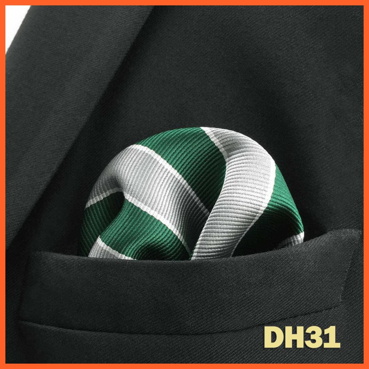 whatagift.com.au Handkerchief DH31 Colorful Multicolor Pocket Square Men's Classic Striped Handkerchief