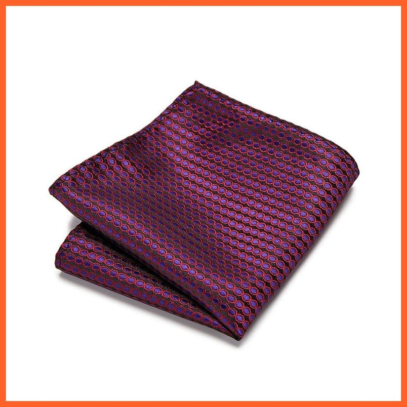 whatagift.com.au Handkerchief Fashion Silk Vintage Hankies Men'S Pocket Square Striped Solid Handkerchiefs