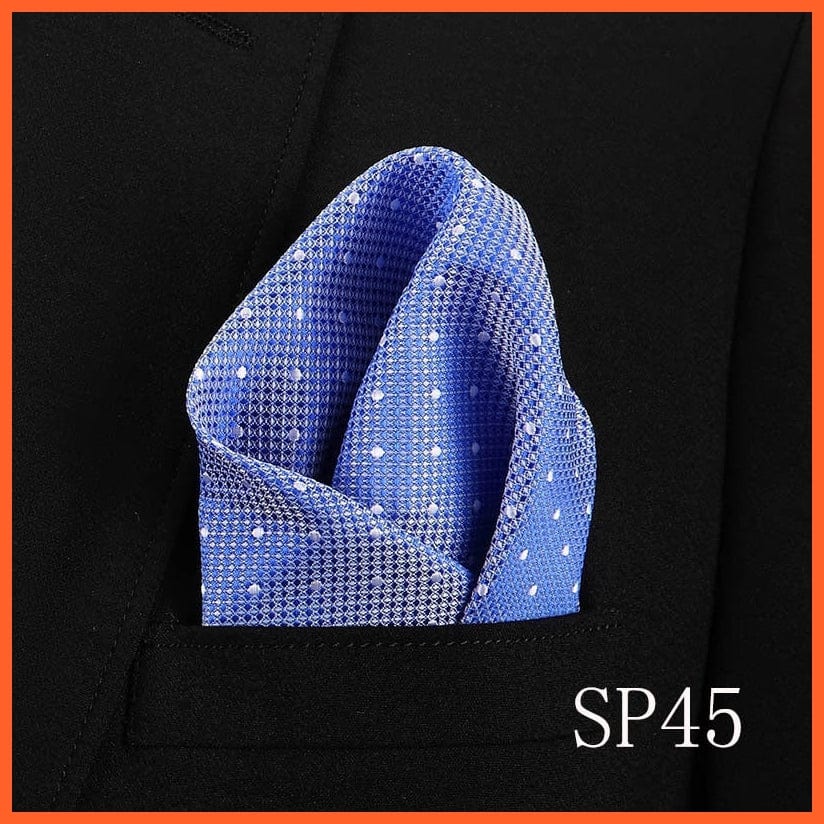 whatagift.com.au Handkerchief Fashion Silk Vintage Hankies Men'S Pocket Square Striped Solid Handkerchiefs