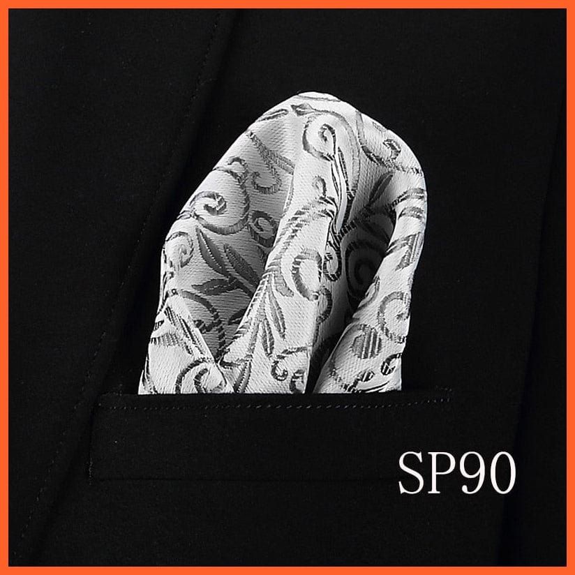whatagift.com.au Handkerchief Fashion Silk Vintage Hankies Men'S Pocket Square Striped Solid Handkerchiefs