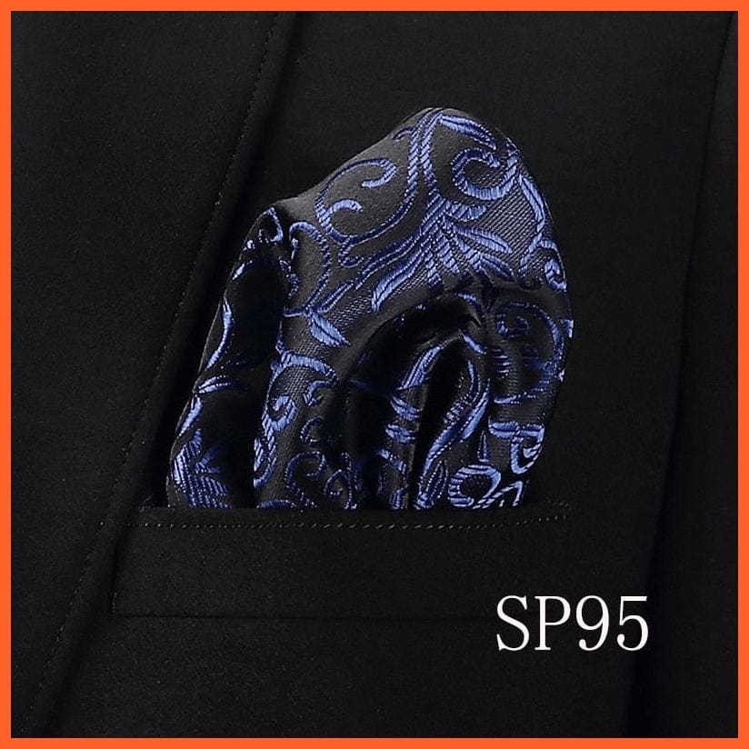 whatagift.com.au Handkerchief Fashion Silk Vintage Hankies Men'S Pocket Square Striped Solid Handkerchiefs