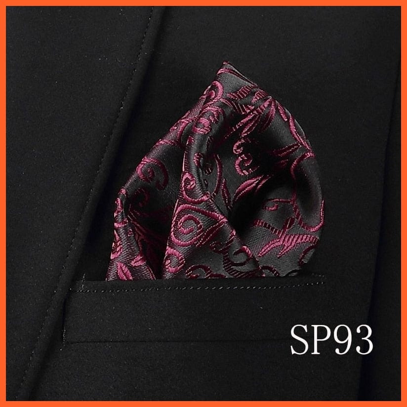 whatagift.com.au Handkerchief Fashion Silk Vintage Hankies Men'S Pocket Square Striped Solid Handkerchiefs