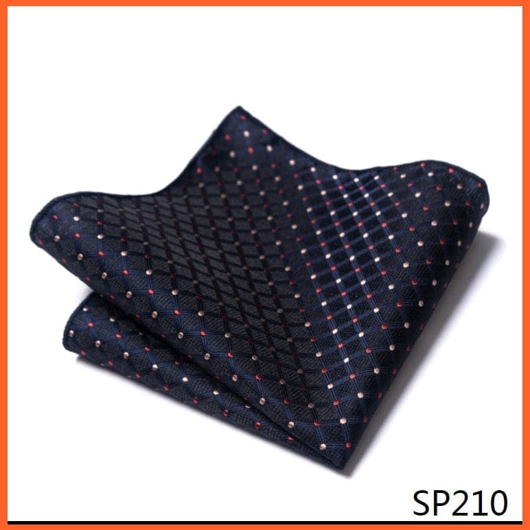 whatagift.com.au Handkerchief Fashion Silk Vintage Hankies Men'S Pocket Square Striped Solid Handkerchiefs