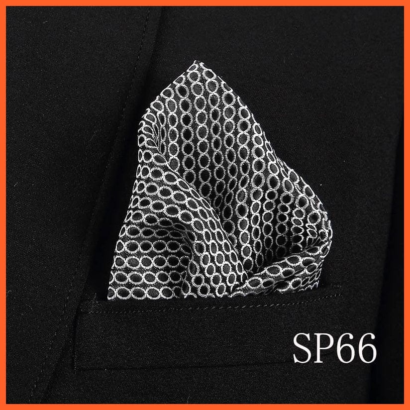 whatagift.com.au Handkerchief Fashion Silk Vintage Hankies Men'S Pocket Square Striped Solid Handkerchiefs