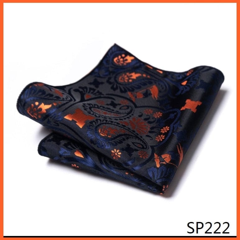 whatagift.com.au Handkerchief Fashion Silk Vintage Hankies Men'S Pocket Square Striped Solid Handkerchiefs