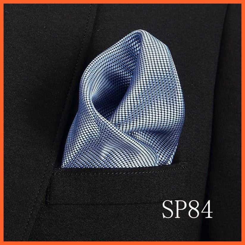 whatagift.com.au Handkerchief Fashion Silk Vintage Hankies Men'S Pocket Square Striped Solid Handkerchiefs