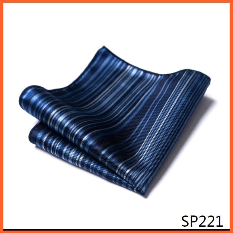 whatagift.com.au Handkerchief Fashion Silk Vintage Hankies Men'S Pocket Square Striped Solid Handkerchiefs