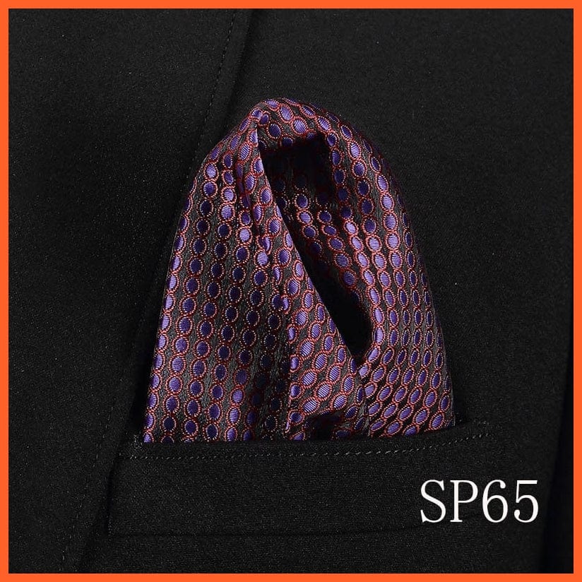 whatagift.com.au Handkerchief Fashion Silk Vintage Hankies Men'S Pocket Square Striped Solid Handkerchiefs