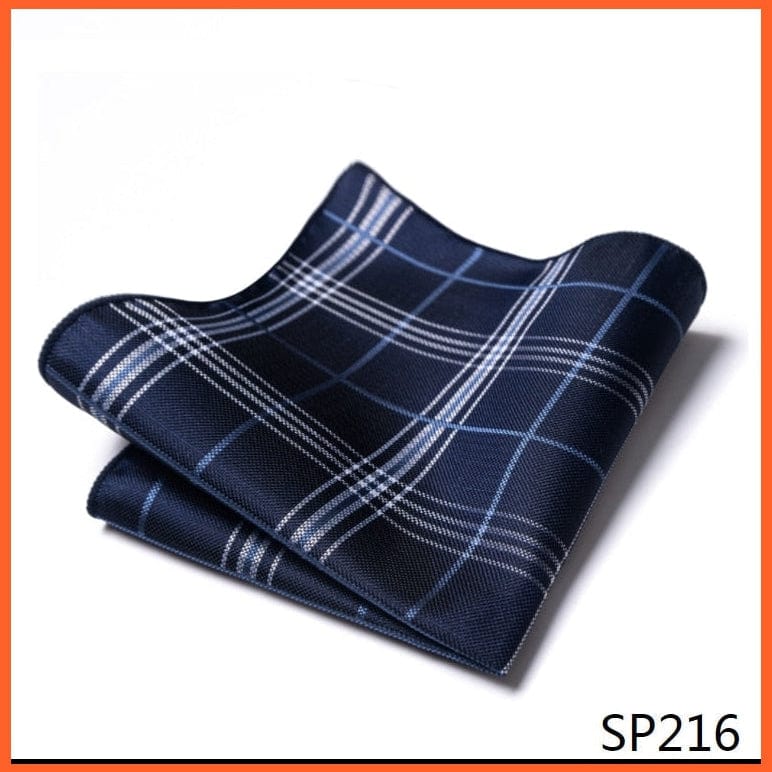 whatagift.com.au Handkerchief Fashion Silk Vintage Hankies Men'S Pocket Square Striped Solid Handkerchiefs