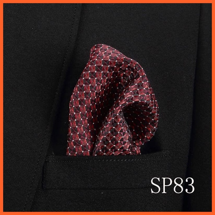 whatagift.com.au Handkerchief Fashion Silk Vintage Hankies Men'S Pocket Square Striped Solid Handkerchiefs
