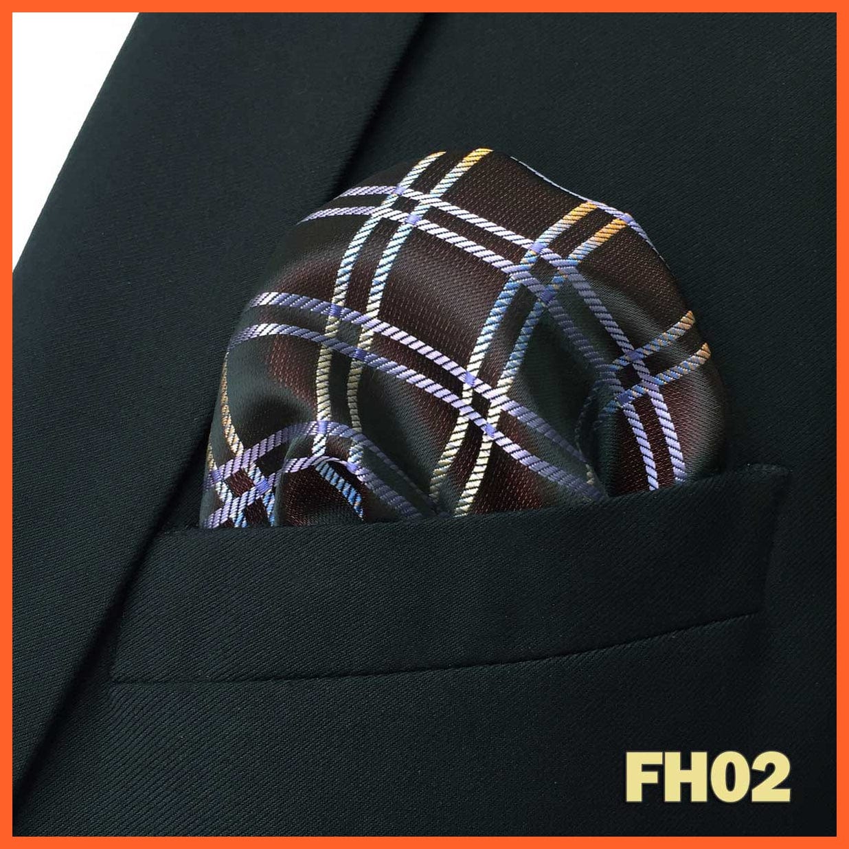 whatagift.com.au Handkerchief FH02 Colorful Multicolor Pocket Square Men's Classic Striped Handkerchief