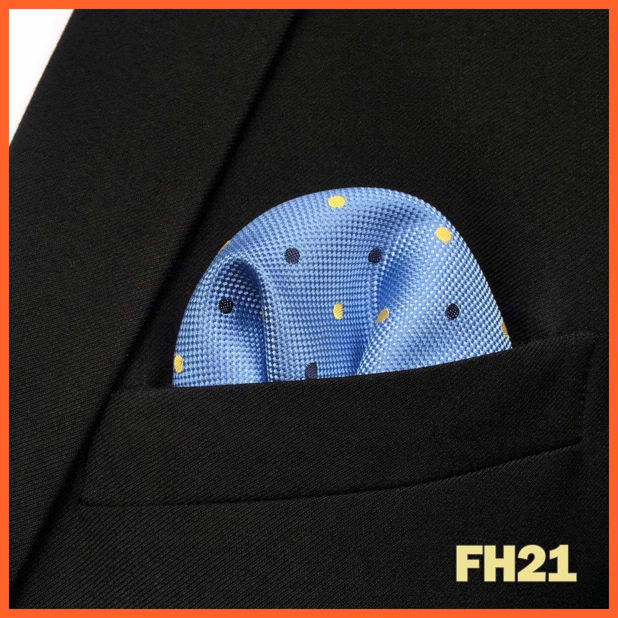 whatagift.com.au Handkerchief FH21 Colorful Multicolor Pocket Square Men's Classic Striped Handkerchief