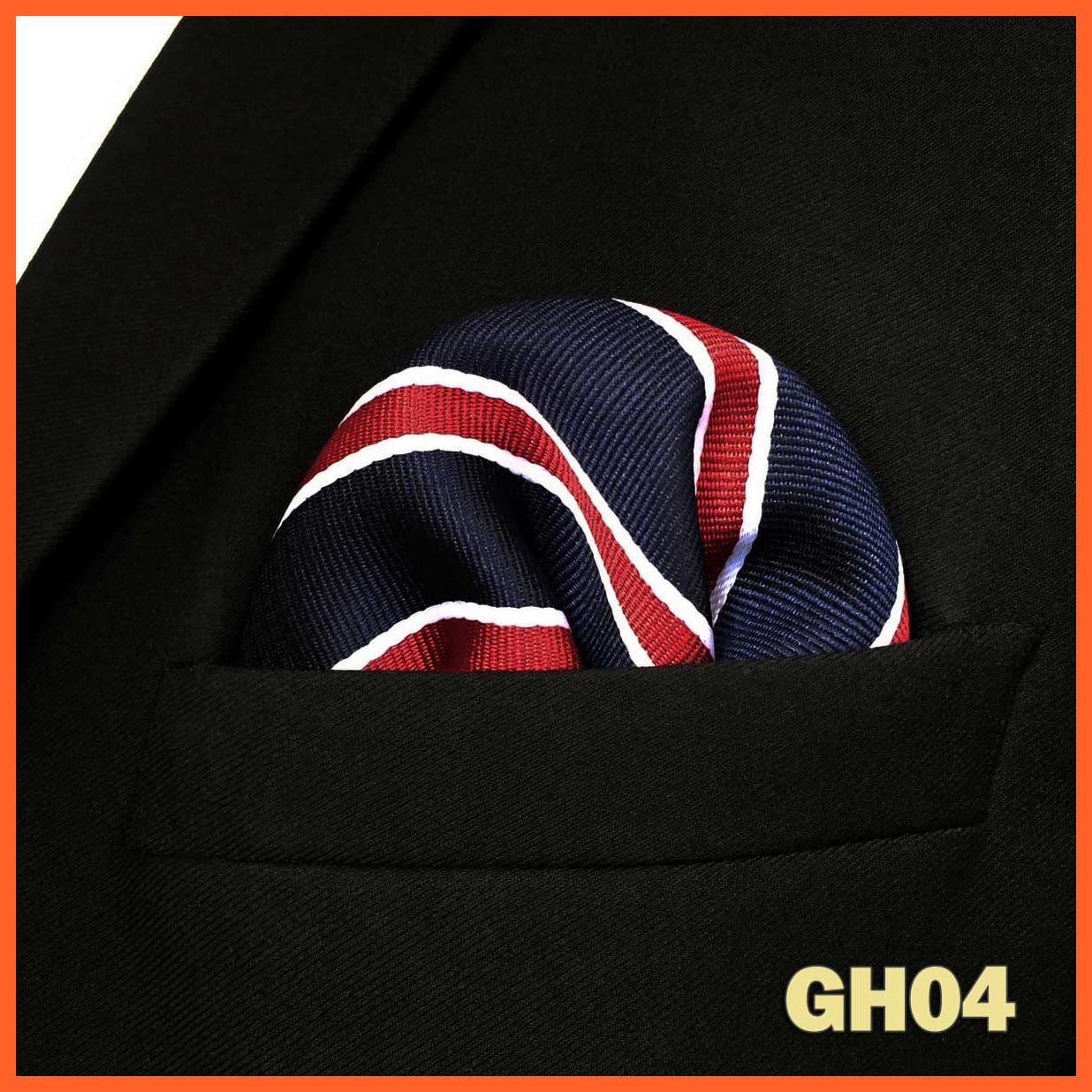 whatagift.com.au Handkerchief GH04 Colorful Multicolor Pocket Square Men's Classic Striped Handkerchief