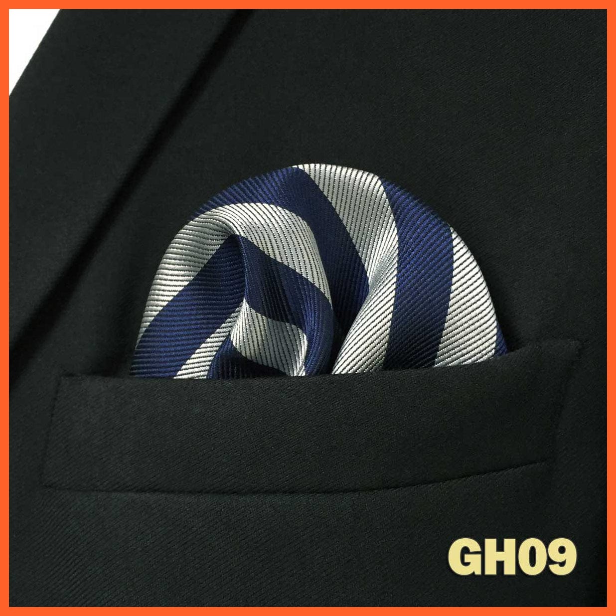 whatagift.com.au Handkerchief GH09 Colorful Multicolor Pocket Square Men's Classic Striped Handkerchief