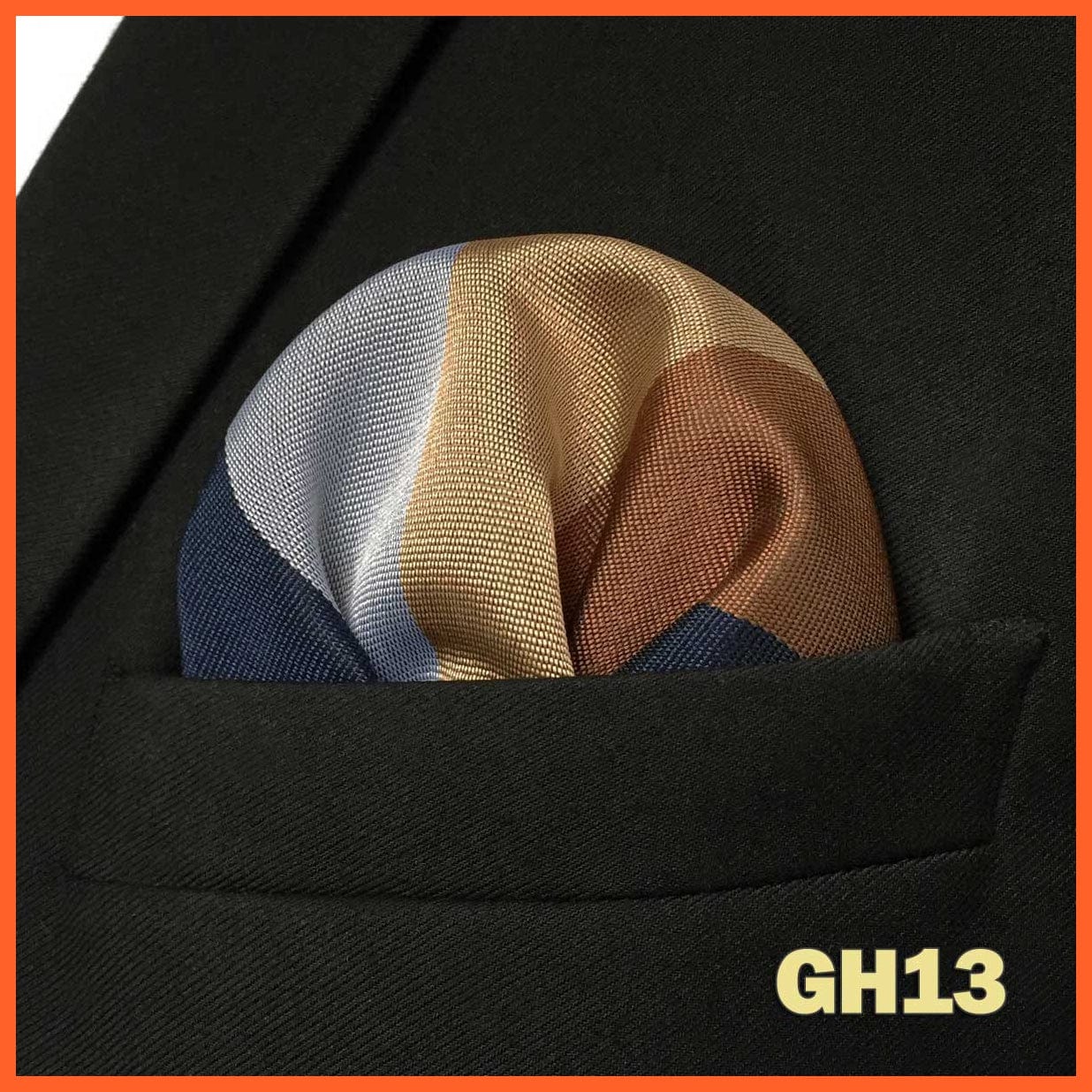 whatagift.com.au Handkerchief GH13 Colorful Multicolor Pocket Square Men's Classic Striped Handkerchief