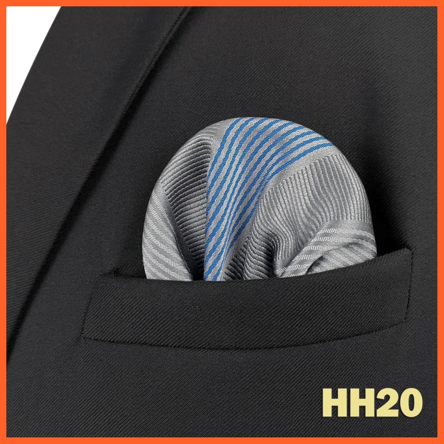 whatagift.com.au Handkerchief HH20 Colorful Multicolor Pocket Square Men's Classic Striped Handkerchief
