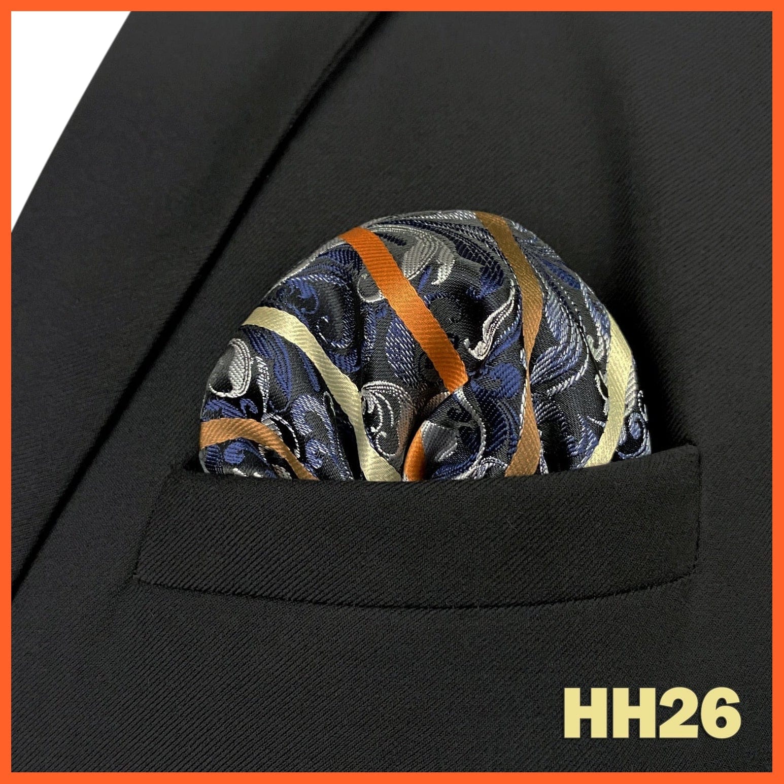 whatagift.com.au Handkerchief HH26 Colorful Multicolor Pocket Square Men's Classic Striped Handkerchief