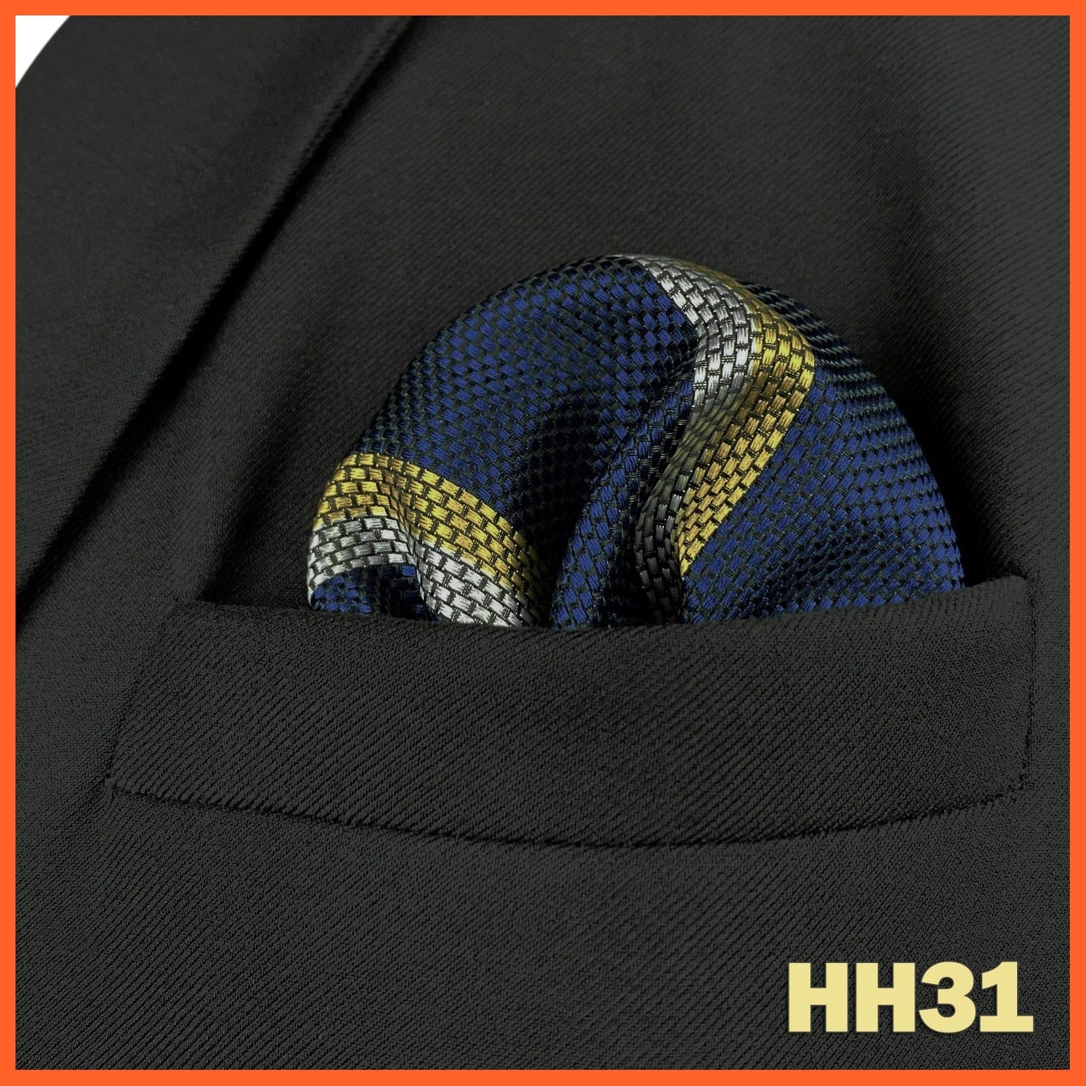 whatagift.com.au Handkerchief HH31 Colorful Multicolor Pocket Square Men's Classic Striped Handkerchief