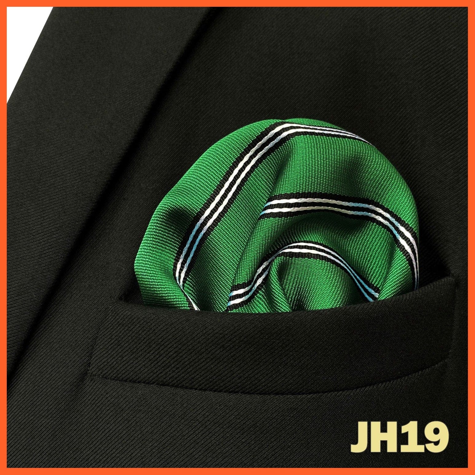 whatagift.com.au Handkerchief JH19 Colorful Multicolor Pocket Square Men's Classic Striped Handkerchief