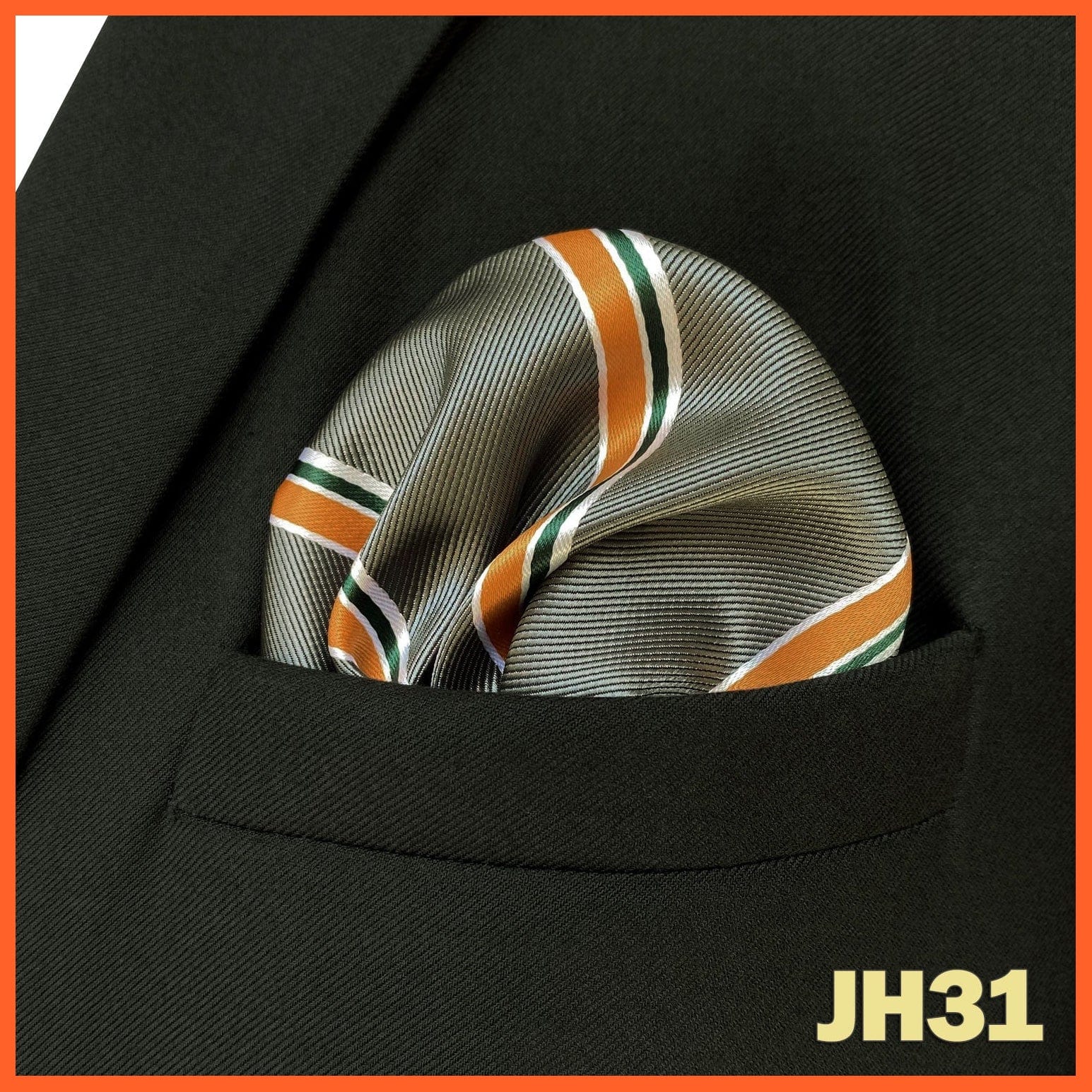 whatagift.com.au Handkerchief JH31 Colorful Multicolor Pocket Square Men's Classic Striped Handkerchief