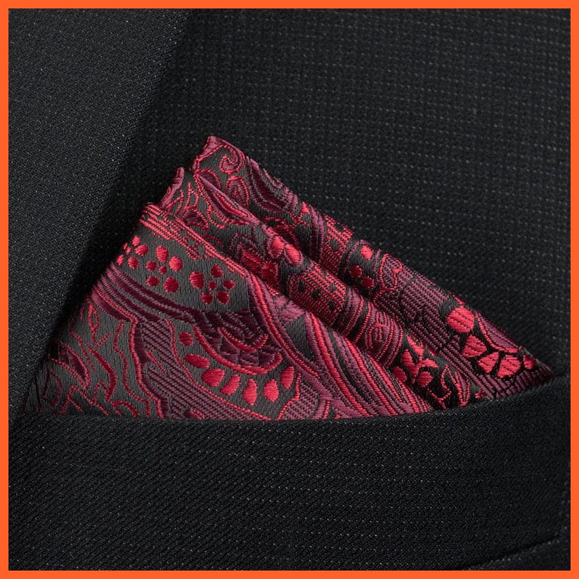 whatagift.com.au Handkerchief KD-02 New Pocket Square Handkerchief Paisley Solid Colors Vintage Suit Handkerchief