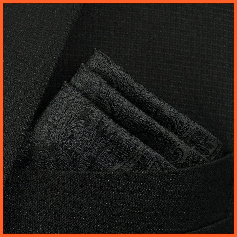 whatagift.com.au Handkerchief KD-03 New Pocket Square Handkerchief Paisley Solid Colors Vintage Suit Handkerchief
