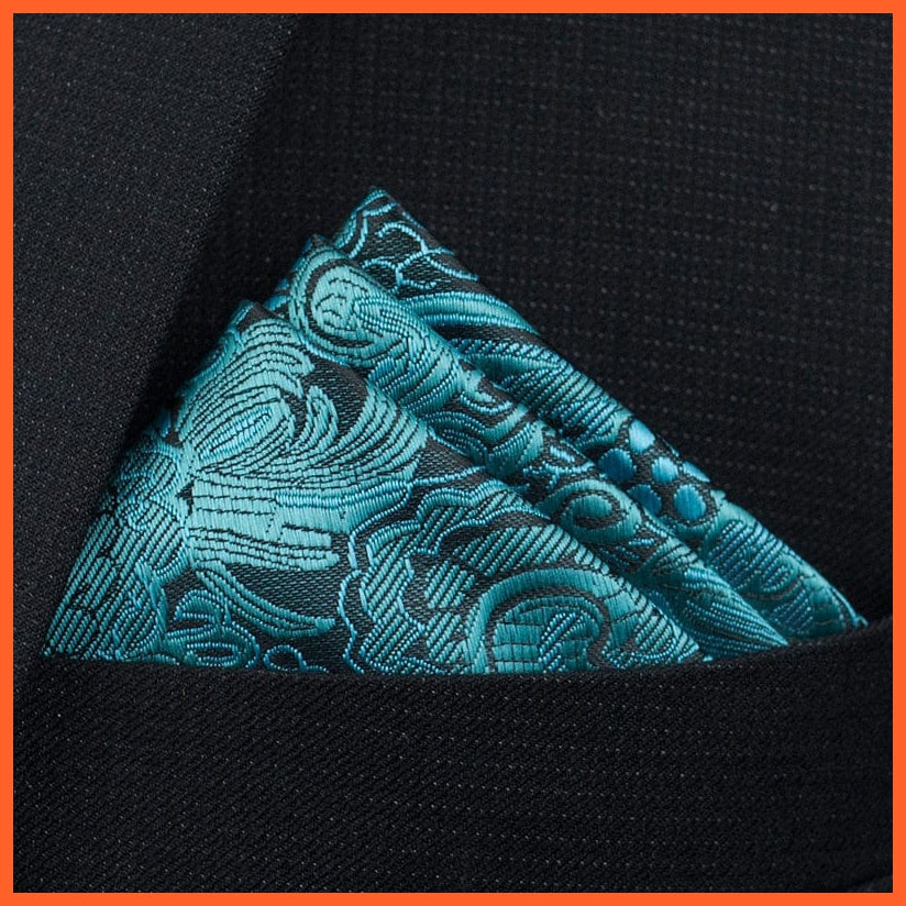 whatagift.com.au Handkerchief KD-05 New Pocket Square Handkerchief Paisley Solid Colors Vintage Suit Handkerchief