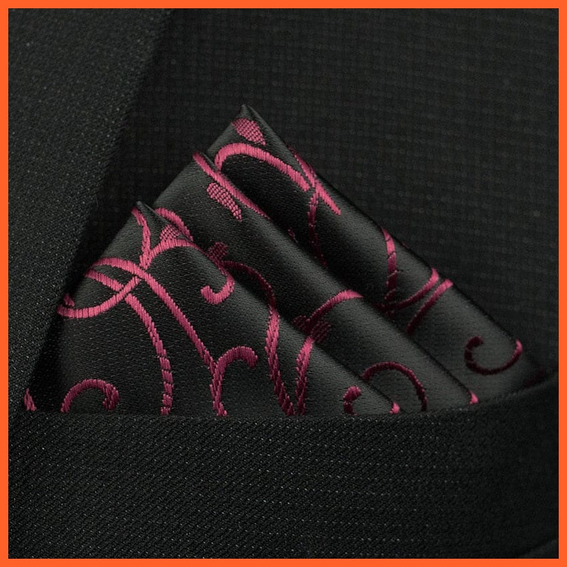 whatagift.com.au Handkerchief KD-11 New Pocket Square Handkerchief Paisley Solid Colors Vintage Suit Handkerchief