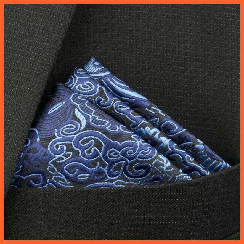 whatagift.com.au Handkerchief KD-12 New Pocket Square Handkerchief Paisley Solid Colors Vintage Suit Handkerchief