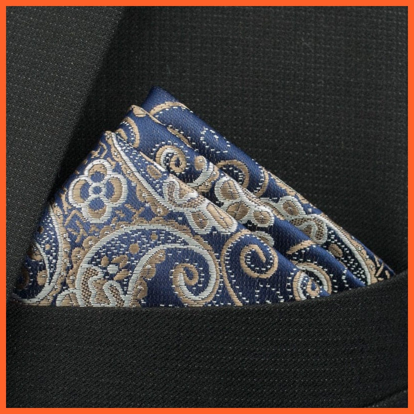 whatagift.com.au Handkerchief KD-14 New Pocket Square Handkerchief Paisley Solid Colors Vintage Suit Handkerchief