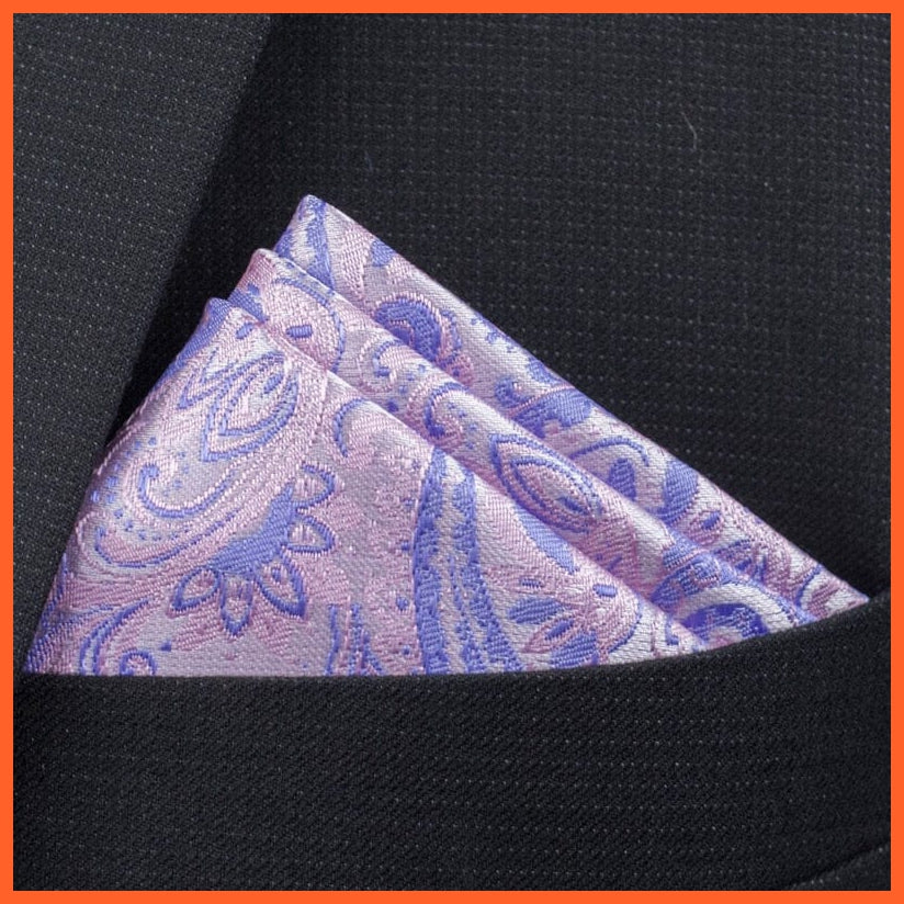 whatagift.com.au Handkerchief KD-16 New Pocket Square Handkerchief Paisley Solid Colors Vintage Suit Handkerchief