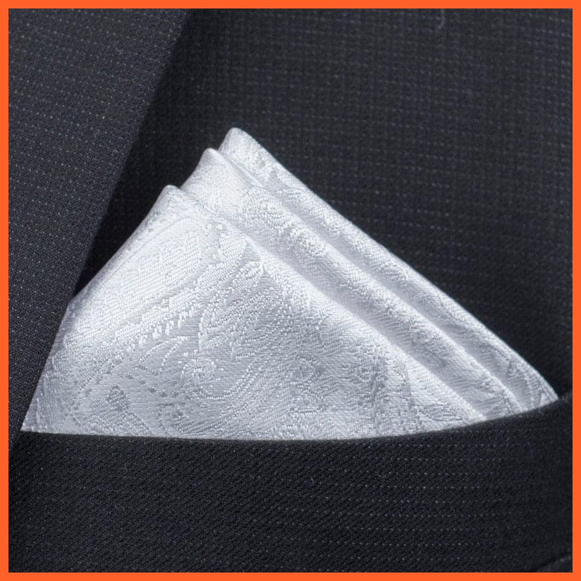 whatagift.com.au Handkerchief KD-17 New Pocket Square Handkerchief Paisley Solid Colors Vintage Suit Handkerchief