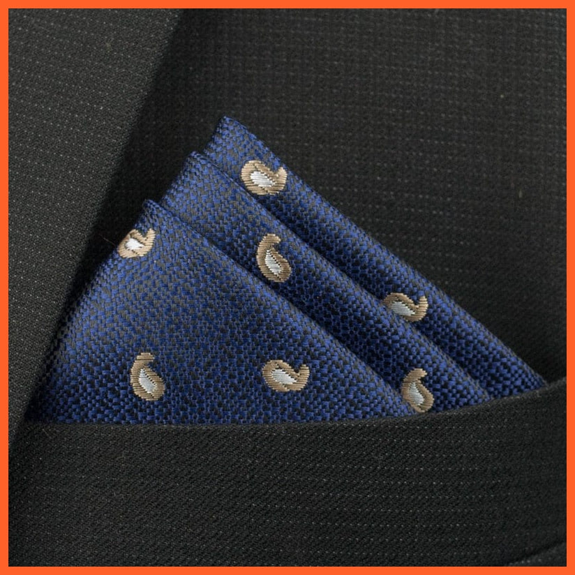 whatagift.com.au Handkerchief KD-18 New Pocket Square Handkerchief Paisley Solid Colors Vintage Suit Handkerchief