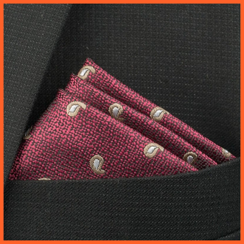 whatagift.com.au Handkerchief KD-19 New Pocket Square Handkerchief Paisley Solid Colors Vintage Suit Handkerchief