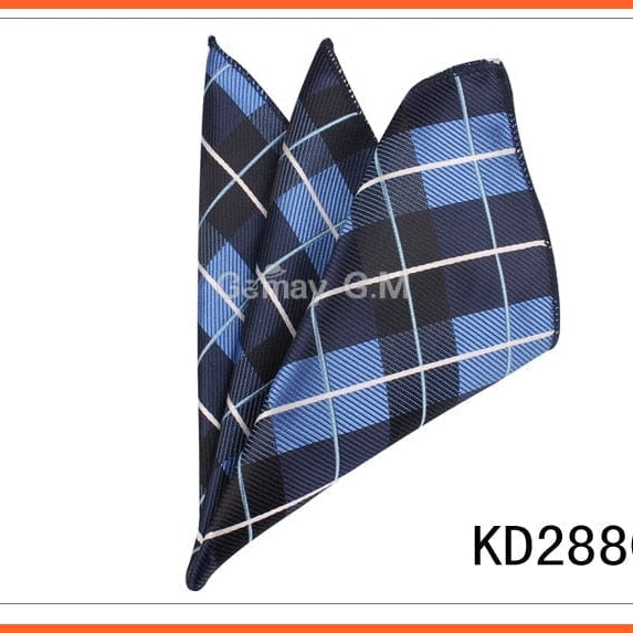 whatagift.com.au Handkerchief KD28803 Men Pocket Square Suits Hanky For Men | Plaid Men's Square Suit Handkerchiefs