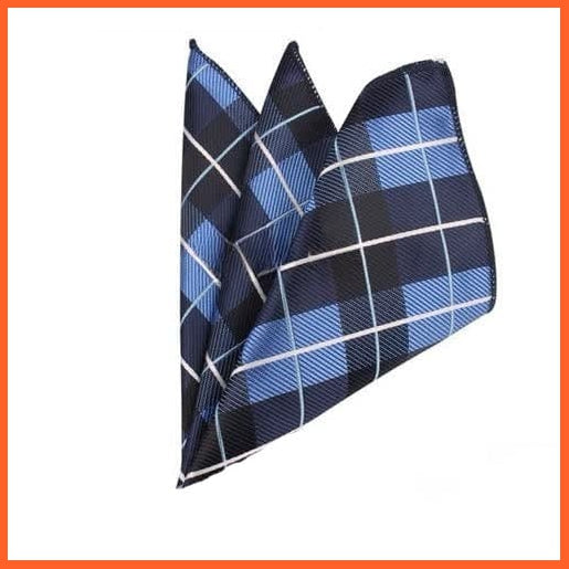 whatagift.com.au Handkerchief KD28803 Men Pocket Square Suits Hanky For Men | Plaid Men'S Square Suit Handkerchiefs