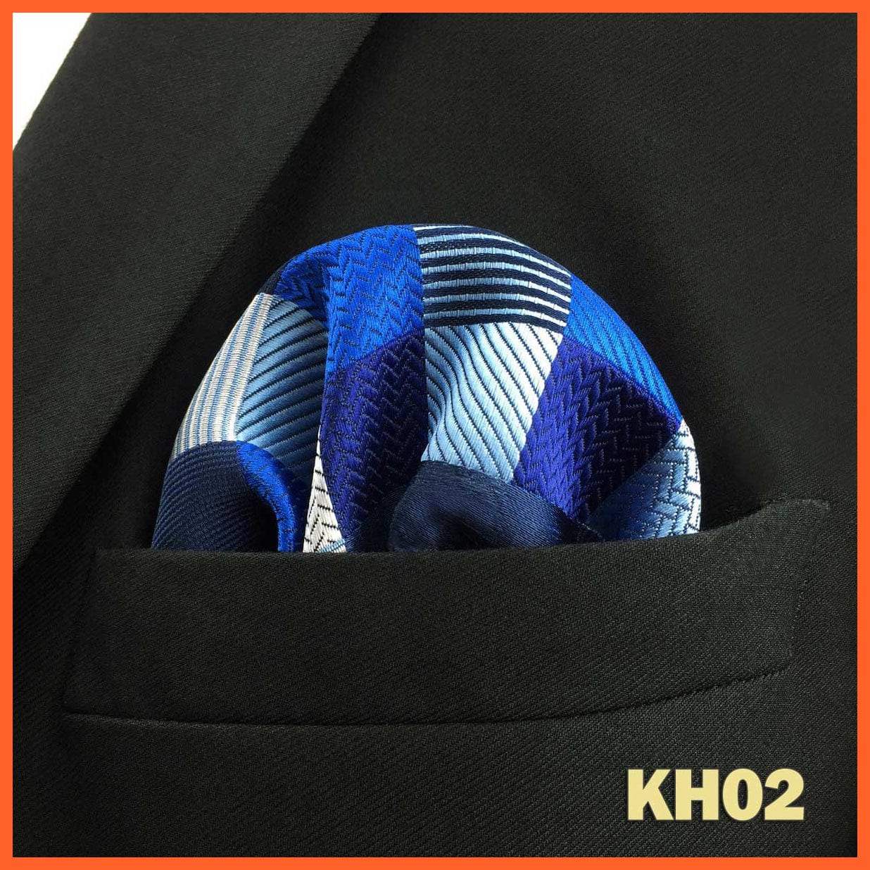 whatagift.com.au Handkerchief KH02 Colorful Multicolor Pocket Square Men's Classic Striped Handkerchief