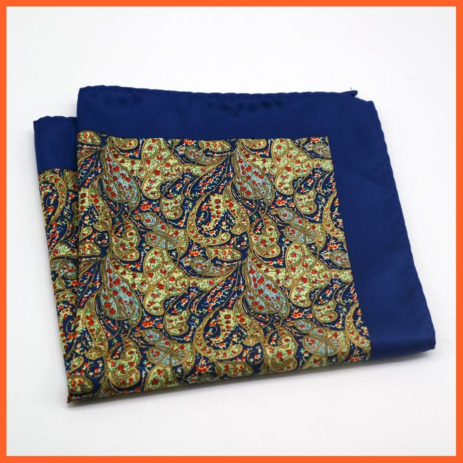 whatagift.com.au Handkerchief Large Paisley Flower Dot Pocket Square Handkerchief For Men's Suit