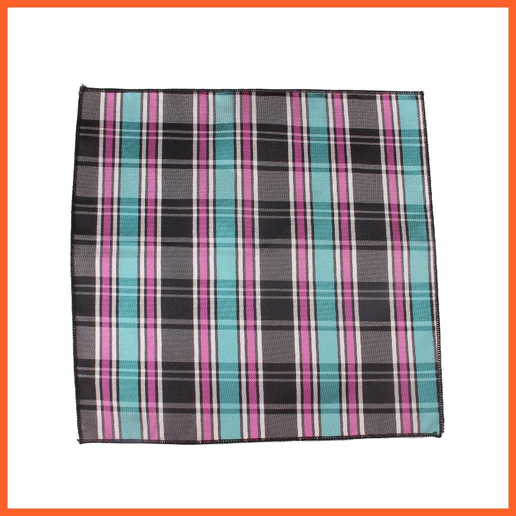 whatagift.com.au Handkerchief Men Pocket Square Suits Hanky For Men | Plaid Men's Square Suit Handkerchiefs