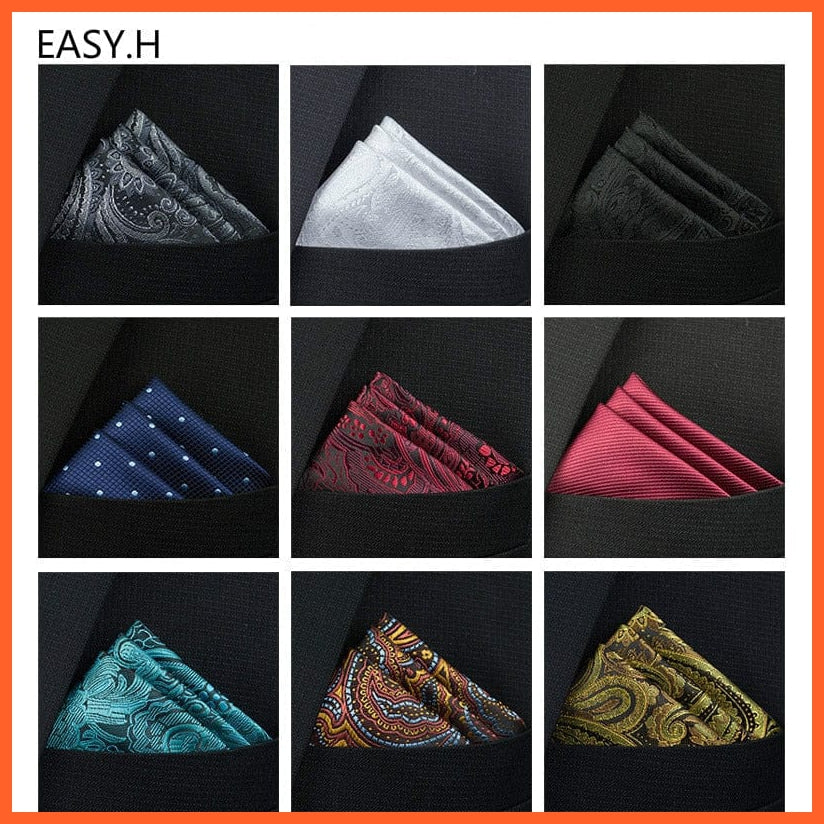 whatagift.com.au Handkerchief New Pocket Square Handkerchief Paisley Solid Colors Vintage Suit Handkerchief