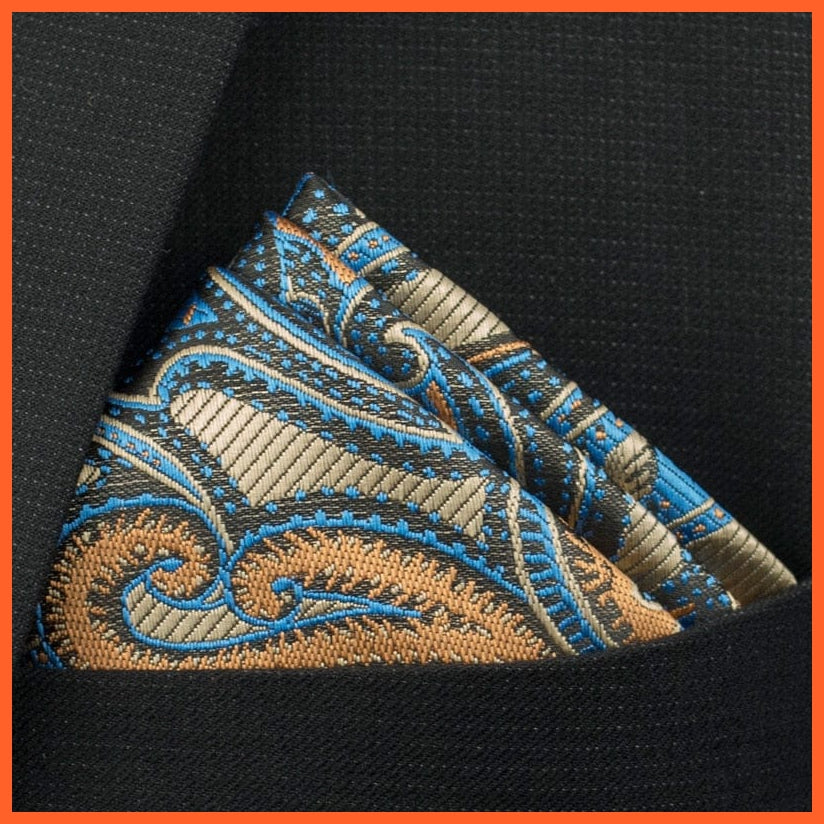 whatagift.com.au Handkerchief New Pocket Square Handkerchief Paisley Solid Colors Vintage Suit Handkerchief